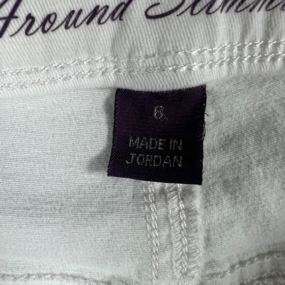 Gloria Vanderbilt Avery EMB Pull On Skimmer Capri Jeans Women 32x16 White Cotton - Picture 10 of 14